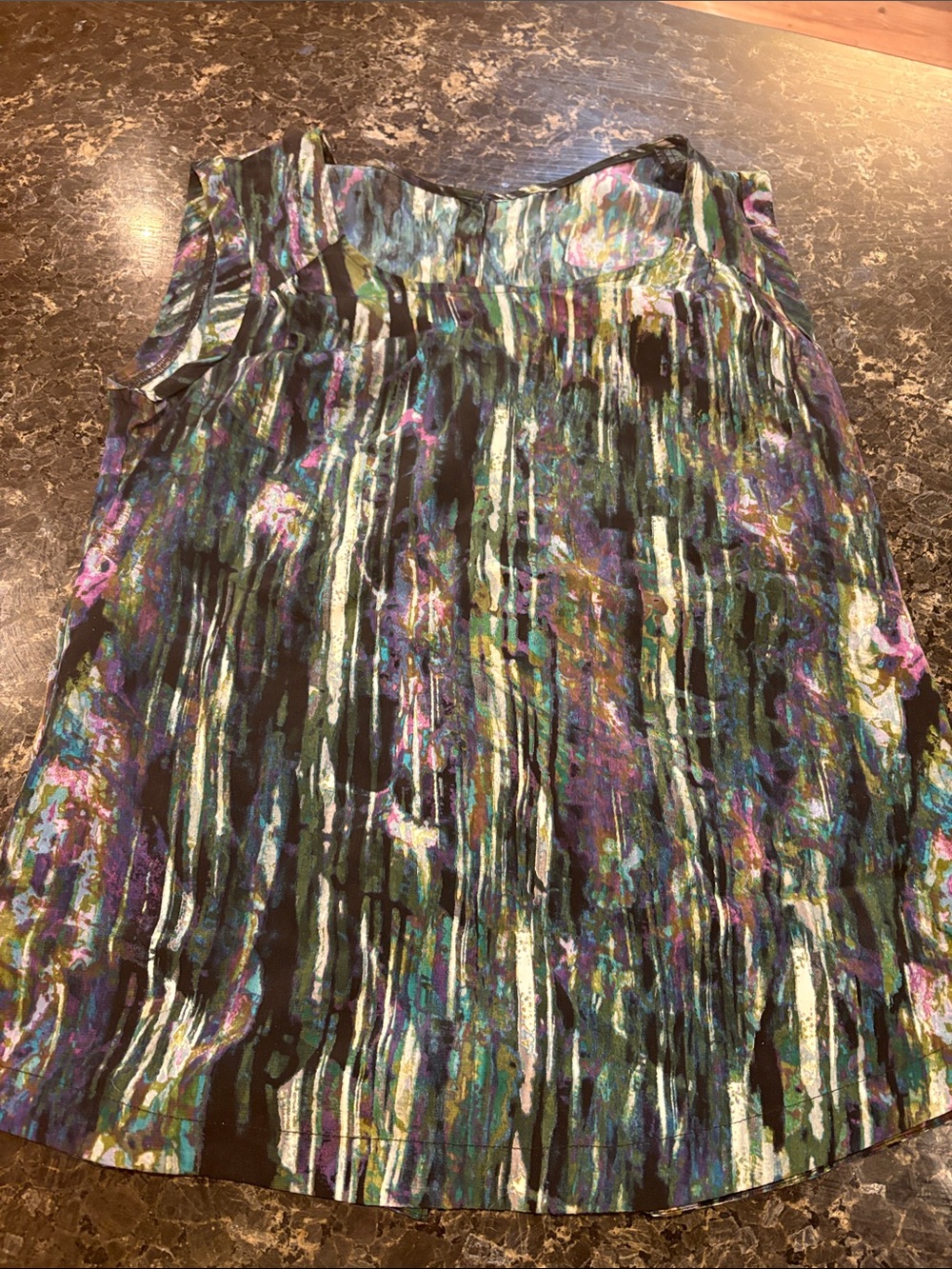 Multicolor Abstract Print Sleeveless Dress